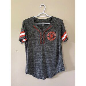 MLB Boys Small Henley Short Sleeve Shirt Gray San Francisco Giants Baseball